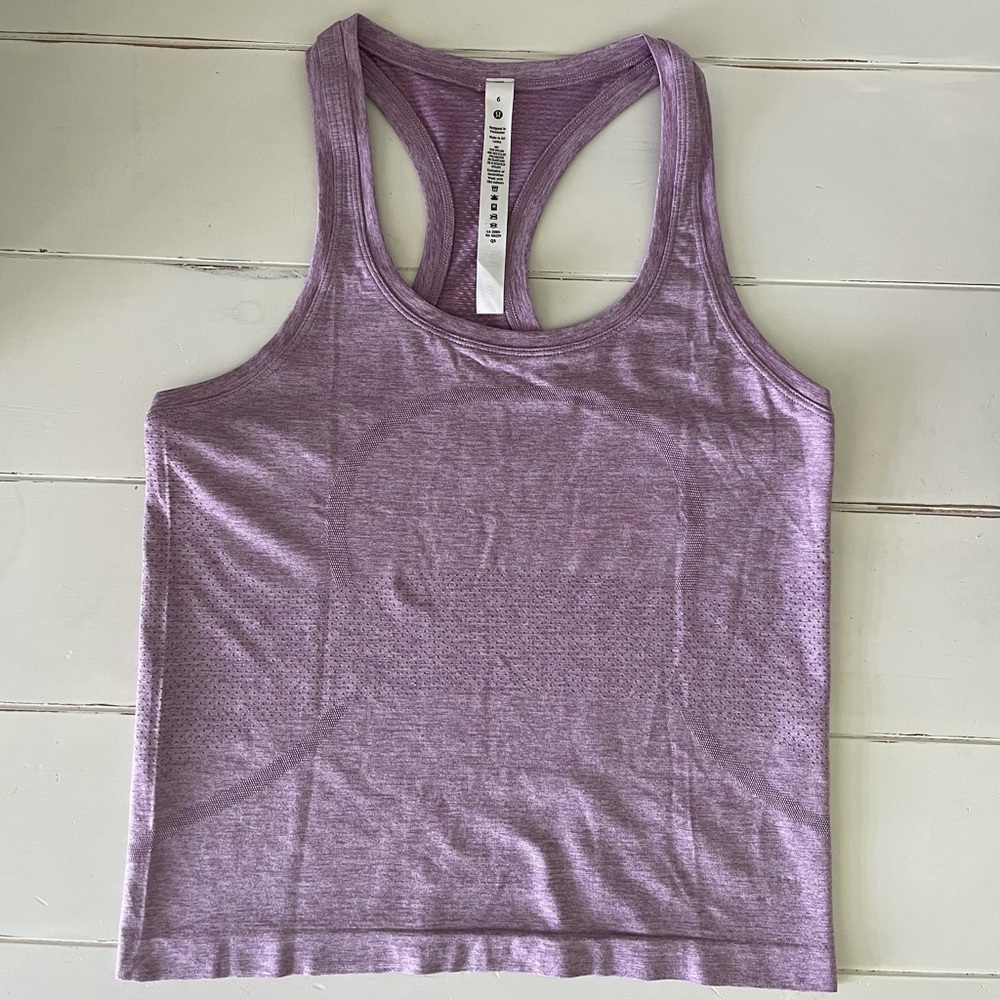 Lululemon swiftly tech RB tank 2.0 race wisp/lavender